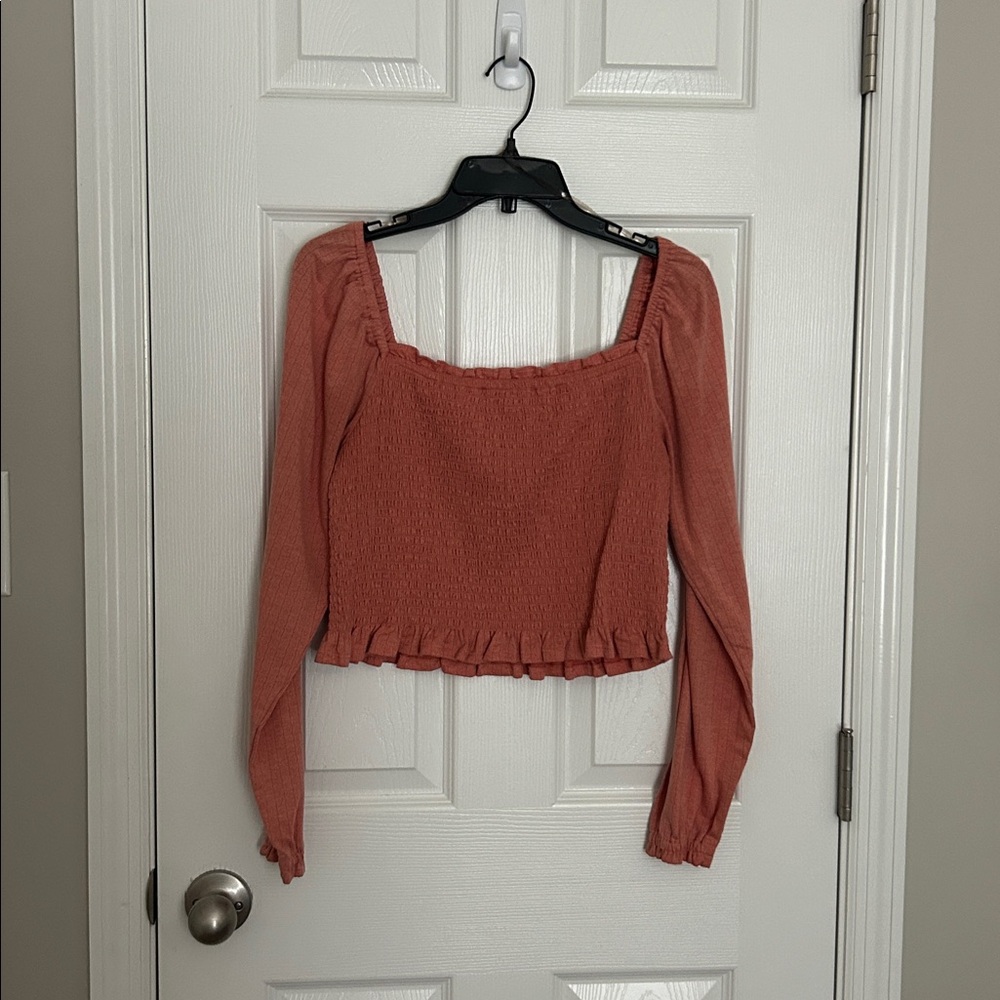 SO Terracotta Smocked Blouse